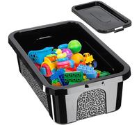 KADAX Rectangular Plastic Box with Lift-Off Lid, Storage Box, 4.5 L, Black