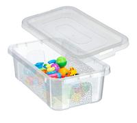 Kadax Rectangular Storage Box With Lid, Storage Container, Stacking Container Plastic Box Space Saving Storage (4.5L, Transparent)