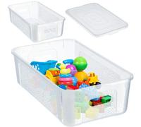 Kadax Rectangular Storage Box With Lid, Storage Container, Stacking Container, Plastic Box Space Saving Storage (5L, Transparent)