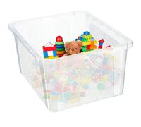 Kadax Rectangular Storage Box With Lid, Storage Container, Stacking Container, Plastic Box Space Saving Storage (20L, Transparent)