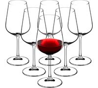 KADAX Red Wine Glasses, Titanium Crystal Glassware, Large High Stemmed Wine Glasses, Timeless Wine Glasses for Wedding Receptions and Birthdays (Set of 6, 450ml)