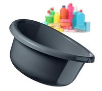 KADAX Round Bowl 1.9L, Plastic Washing Up Bowl for Kitchen and Bathroom, Small Basin for Washing Dishes, Soaking Laundry and House Cleaning (Dark Grey)
