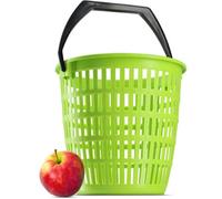 Kadax Round Container With Handle, Robust Laundry Hamper, 12 Litres, Dirty Laundry Container, Plastic Laundry Box (12 L, Green)