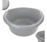 KADAX Round plastic bowl. Deep and robust basin. Bowl, wash bowl, sink. Large. Ideal for bathroom, washroom, kitchen and home (light grey, 15 litres)