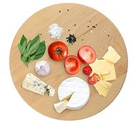 KADAX Round Serving Platter, Lazy Susan for Dinning Table, Large Rotating Tray for Serving Charcuterie and Cheese, Wooden Board for Kitchen (55 cm)