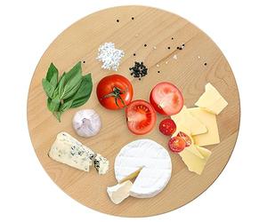 KADAX Round Serving Platter, Lazy Susan for Dinning Table, Large Rotating Tray for Serving Charcuterie and Cheese, Wooden Board for Kitchen (40 cm)