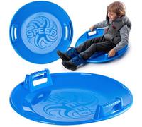 Kadax Saucer Sled 65 Cm, Round Snow Sled With Handles, Plastic Winter Sled For Children And Adults (65 X 13, Blue)