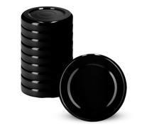 KADAX Screw Cap fi48mm Twist Off Lids Set Metal Replacement Lids for Jars and Bottles, 4 Locking Teeth Lids for Mason Jars (Black, 10pcs)