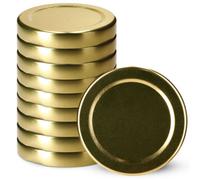 Kadax Screw Cap Fi53 mm, Metal Lid Set, Replacement Lids With 4 Locking Teeth, Lids For Bottles And Mason Jars (10 Pieces, Gold)