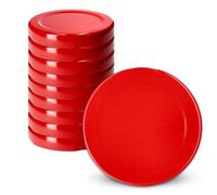 KADAX Screw Cap fi58mm Twist Off Lids Set Metal Replacement Jars Bottle Lids 4 Locking Teeth for Mason Jars (Red, 10pcs)