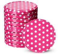 Kadax Screw Cap Fi66 mm, Metal Lid Set, Replacement Lids, Lids For Bottles And Mason Jars (10 Pieces, Pink Dots)