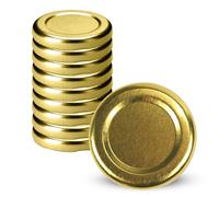 KADAX Screw Cap for Jars, fi 38 mm Replacement Lids, Twist-Off Metal Lids for Mason Jars, Bottles and Jars, Screw Jars (Gold, Pack of 10)