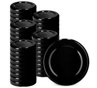 KADAX Screw Cap for Jars, fi 38 mm Replacement Lids, Twist-Off Metal Lids, Lids for Mason Jars, Bottles and Jars, Screw Jars (Black, Pack of 50)