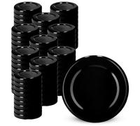 KADAX Screw Cap for Jars, fi 38 mm Replacement Lids, Twist-Off Metal Lids, Lids for Mason Jars, Bottles and Jars, Screw Jars (Black, Pack of 100)