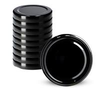 KADAX Screw Cap Lids Set Metal Replacement Lids for Jars and Bottles, 58mm, Black, Pack of 10