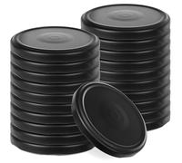 KADAX Screw Lids 82 mm, Twist-Off Lid Set, Made of Metal with Silicone Lining, Replacement Lids for Mason Jars, 6 Locking Teeth, Matte Black, 20 Pieces