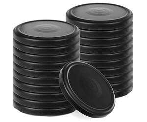 KADAX Screw Lids 82 mm, Twist-Off Lid Set, Made of Metal with Silicone Lining, Replacement Lids for Mason Jars, 6 Locking Teeth, Matte Black, 20 Pieces