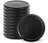 KADAX Screw Lids fi82mm Twist Off Lids Set Metal Replacement Lids for Mason Jars, 6 Locking Teeth Lids for Jars and Mason Jars (Matte Black, 10 Pack)