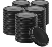 KADAX Screw Lids fi82mm Twist Off Lids Set Metal Replacement Lids for Mason Jars, 6 Locking Teeth Lids for Jars and Mason Jars (Matte Black, 50 Pieces)