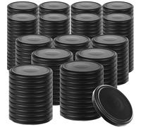 KADAX Screw Lids fi82mm Twist Off Lids Set Metal Replacement Lids for Mason Jars, 6 Locking Teeth Lids for Jars and Mason Jars (Matte Black, 200 Pieces)
