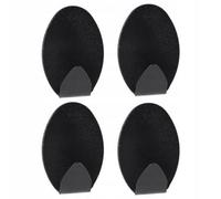 Kadax Self Adhesive Metal Hooks, Set Of 4, Wall Hooks, Adhesive Hooks, Metal Hooks, Towel Hooks, Robe Hooks Bathroom (Oval, Black)