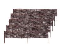 Kadax Set Of 5 Willow Flower Bed Edges 120 X 40 Cm Wicker For Flower Beds, Garden Paths And Lawn, Natural Border For Flowers