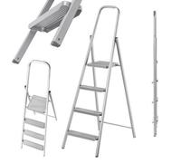 Kadax Single-Sided Steel Ladder With Non-Slip Feet, Step Ladder, Ladder With Shelf, Step Ladder, Folding Ladder
