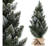 Kadax Small Christmas Tree, Artificial Xmas Tree With Plastic Stand, Mini Pine Tree With Frosted Branches For Tabletop 60 Cm