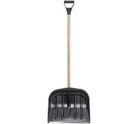 Kadax Snow Shovel, Shovel With Wooden Handle, Snow Shovel With Ergonomic Plastic Handle, Shovel With Plastic Blade (45 Cm, Black)