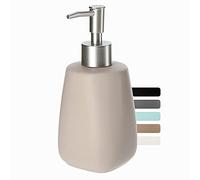 KADAX Soap Dispenser, Ceramic Hand Soap Container with Plastic Pump for Bathroom, Refillable Matte Bottle for Liquid Soap and Lotion (Beige, 400 ml)