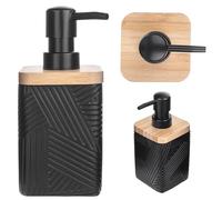 KADAX Soap Dispenser for Washing Up Liquid, Refillable Liquid Soap Dispenser, Modern Detergent Dispenser, Hand Soap Dispenser, Soap Dispenser with Pump (Black, Square)