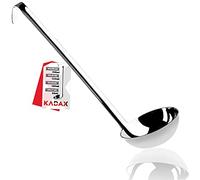 KADAX Soup Ladle, Premium Stainless Steel Soup Ladle, Serving Spoon Soup and Sauce, with Long Ergonomic Handle, Watering Spoon, Cooking Spoon, Silver (9cm/125ml)