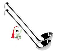KADAX Soup Ladle, Stainless Steel Ladle with Long Handle, Kitchen Serving Ladle in Several Sizes, Durable Silver Ladle (Set of 2: 125 ml + 190 ml)