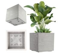 Kadax Square Planter, Eco-Friendly Plant Pot With Wheels And Drainage (39 X 40 Cm, Gray)