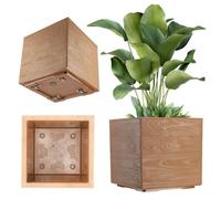 Kadax Square Planter, Eco-Friendly Plant Pot With Wheels And Drainage (39 X 40 Cm, Wood)