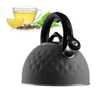 Kadax Stainless Steel Kettle, Enamel Kettle With Handle, Tea Kettle, Retro Kettle For All Hobs Tea Maker, Whistling (Grey, 2.5 L)