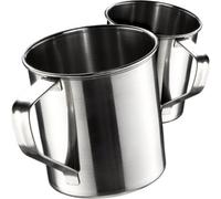 Kadax Stainless Steel Mug, Durable Coffee Mug With Handle, Shatterproof Drinking Cup, Thermal Mug For Coffee, Tea (9 Cm, 2 Pieces)