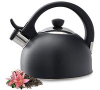 KADAX Stainless Steel Water Kettle, 1.7L Water Kettle, Tea Kettle for All Types of cookers, Stainless Steel Water Kettle, Retro Flute Kettle (Anthracite)