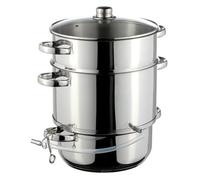 Kadax Steam Juicer, 8 L Fruit Juicer Made Of Stainless Steel With Glass Lid, Dishwasher-Safe Juicer (Silver)