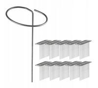 Kadax Steel Ground Anchors 100 Round Ground Anchors For Fixing Garden Fleece, Weed Control Fabric, Net, Fixing Anchors (Silver)