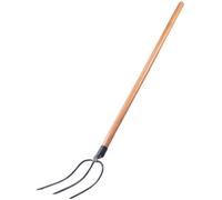Kadax Steel Hay Fork, Long Handle Wooden Fork, Garden Fork, Spade Fork, Digging Fork, Wire Fork, Garden Fork (3 Prongs)