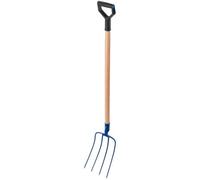 Kadax Steel Hay Fork, Long Handle Wooden Fork, Garden Fork, Spade Fork, Digging Fork, Wire Fork, Garden Fork (4 Prongs)