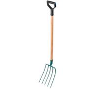 Kadax Steel Hay Fork, Long Handle Wooden Fork, Garden Fork, Spade Fork, Digging Fork, Wire Fork, Garden Fork (5 Prongs)