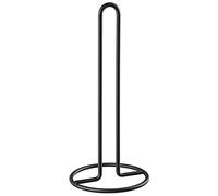 KADAX Steel Paper Towel Holder, Kitchen Roll Stand for Countertop, Free Standing Paper Towel Dispenser for Bathroom, Laundry Room (Black, Round)