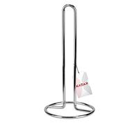 KADAX Steel Paper Towel Holder, Kitchen Roll Stand for Countertop, Free Standing Paper Towel Dispenser for Bathroom, Laundry Room (Silver, Round)