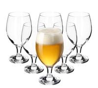 Kadax Stemmed Glasses 400 Ml, Transparent Pint Glasses For Ales, Lagers And Stouts, Large Glassware With Stem (Set Of 6)