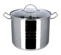 KADAX Stockpot 11 L, Stainless Steel Pot with Glass Lid for Preparing Soups and Stews, Large Silver Pot with Handles for Cooking Stocks and Broths