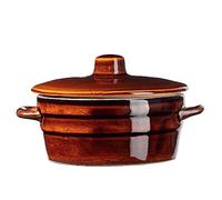 KADAX Stoneware Ceramic Pot with Side Handles and Lid, Dishwasher Safe, Handmade, 0.6L