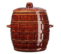 KADAX Stoneware Pot, Ceramic Pot with Side Handles and Lid, Dishwasher Safe Stoneware Pot, Handmade Ceramic Fermentation Pot, Pickle Pot (8L), K8647