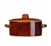 Kadax Stoneware Pot, Ceramic Pot With Side Handles And Lid, Dishwasher Safe Stoneware Pot, Handmade Ceramic Fermentation (1 Litre)